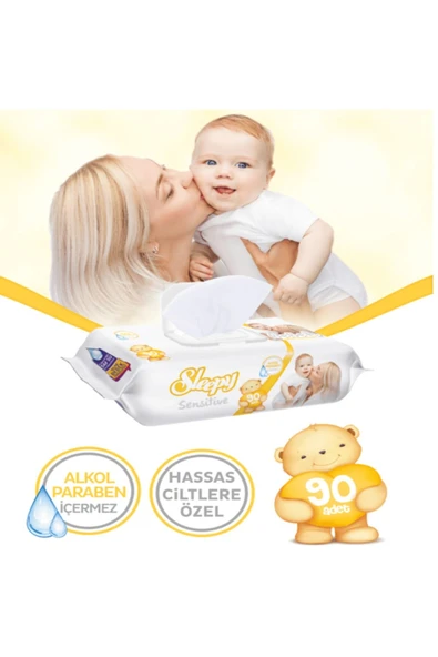 Sensitive 90 Yaprak 12 Li Paket Islak Mendil - Resim 2