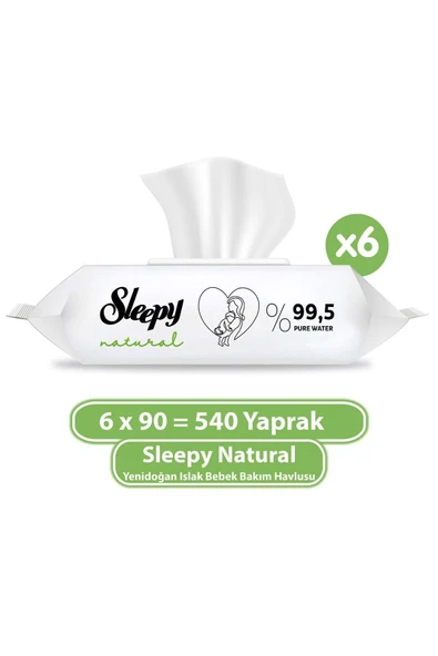Natural Yenidoğan Islak Bebek Bakım Havlusu 6x90 (540 Yaprak) ürün görseli 1