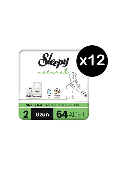 Natural Günlük Ped Uzun 768 Adet (12 X 64'lü) ürün görseli 1