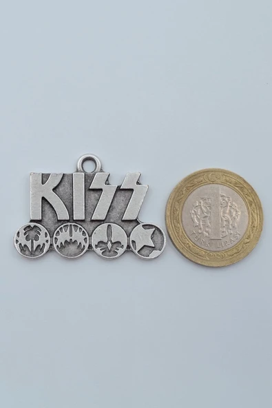 Kiss Gümüş Kaplama Örme Zincir Kolye - Resim 4