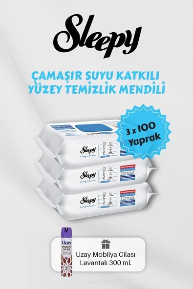 300 Adet Çamaşır Suyu Katkılı Temizlik Havlusu, Lavantalı Mobilya Cilası Hediyeli ürün görseli 1
