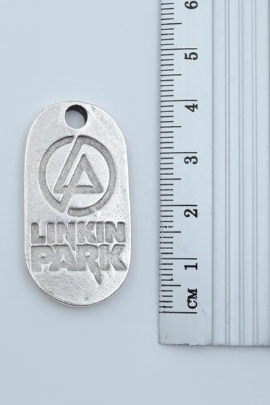 Linkin Park Gümüş Kaplama Örme Zincir Kolye - Resim 3