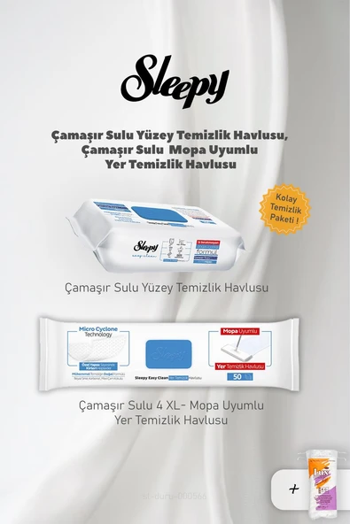 Sleepy Çamaşır Sulu Yüzey Havlu Seti, Pamuk Hediyeli ürün görseli 1