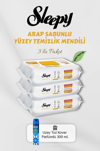 300 Adet Arap Sabunlu Yüzey Havlusu Toz Kovar Hediyeli ürün görseli 1