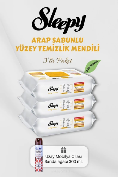 300 Adet Arap Sabunlu Yüzey Havlusu Mobilya Cilası Hediyeli ürün görseli 1