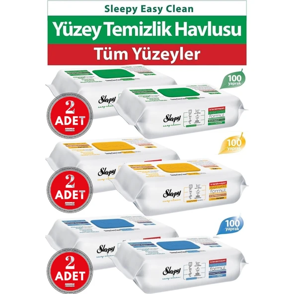 Sleepy Easy Clean Yüzey Temizlik Havlusu 6lı Set ürün görseli 1
