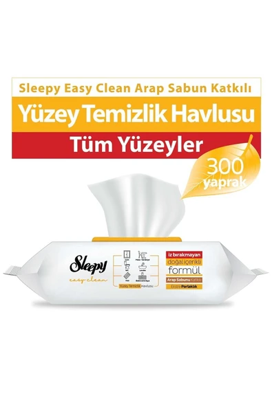Sleepy Easy Clean Arap Sabunu Katkılı Yüzey Temizlik Havlusu 100' lü x 3 Adet ürün görseli 1