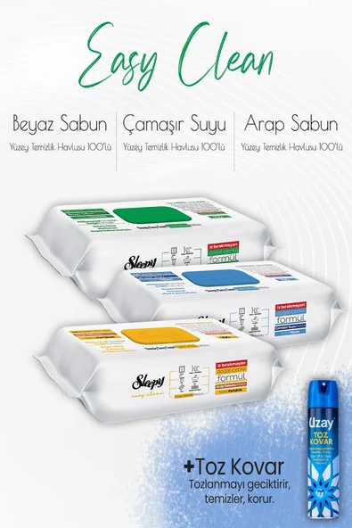 Sleepy Easy Clean Yüzey Temizlik Havlusu Seti 7 ve Toz Kovar ürün görseli 1