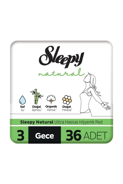 Natural Ultra Hassas Hijyenik Ped Gece 36 Adet Ped ürün görseli 1