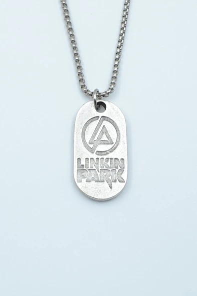 Linkin Park Gümüş Kaplama Örme Zincir Kolye ürün görseli 1