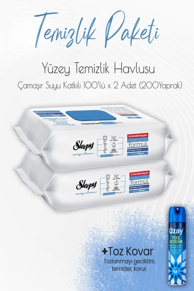 Düvenci Temizlik Paketi 2 (Çamaşır Suyu Temizlik Havlusu 200 yaprak ve Toz Kovar) ürün görseli 1