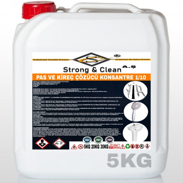 PAS VE KİREÇ ÇÖZÜCÜ KONSANTRE 1/10 5KG ürün görseli 1