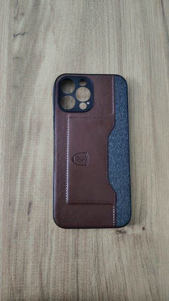 İPHONE 13 PROMAX SİLİKON KILIF KAHVE-GRİ ürün görseli 1