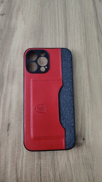 İPHONE 13 PROMAX SİLİKON KILIF KIRMIZI-GRİ ürün görseli 1