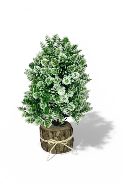 Nettenevime Yapay Çiçek Bonsai Ağacı Beyaz Kozalaklı Kütük Saksıda Dekoratif Yapay Ağaç Bonzai 30*15 CM ürün görseli 1