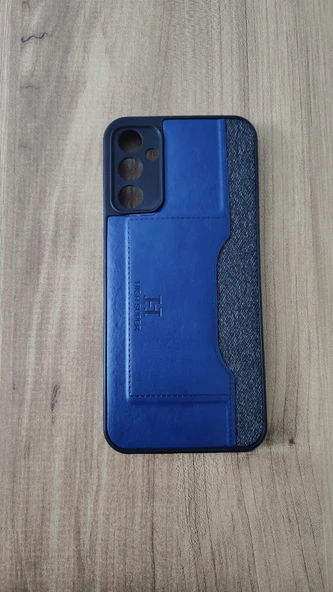 SAMSUNG A14 5G SİLİKON KILIF KART DETAYLI MAVİ-GRİ ürün görseli 1