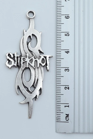 Slipknot Gümüş Kaplama Örme Zincir Kolye - Resim 3
