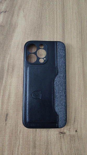 İPHONE 13 PRO SİLİKON KILIF KART DETAYLI SİYAH-GRİ ürün görseli 1