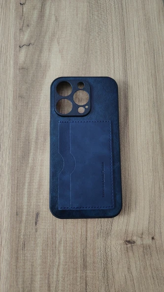 İPHONE 14 PRO SİLİKON KILIF KART DETAYLI SU MAVİSİ ürün görseli 1