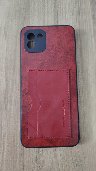 REDMİ 12C SİLİKON KILIF KART DETAYLI DALGALI KIRMIZI ürün görseli 1