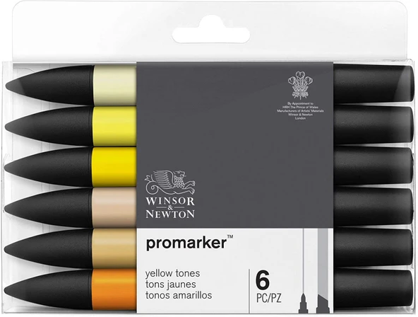 Winsor Newton Promarker 6'lı Yellow Tones ürün görseli 1