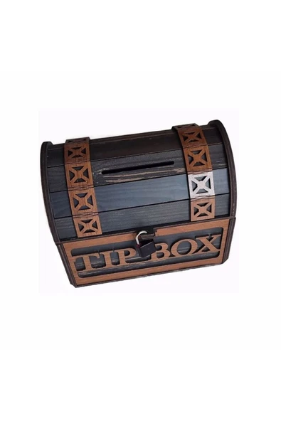 SLY-Tip Box Ahşap Kumbara Sandık Tipi Tipbox Kilitli Bahşiş Kutusu ürün görseli 1