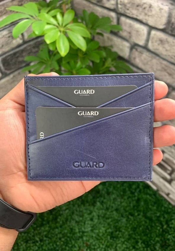 Guard Antik Lacivert Hakiki Deri Kartlık P5202 ürün görseli 1
