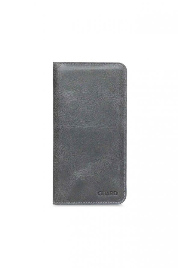 Guard Antik Gri Telefon Girişli El Portföyü Hakiki Deri P3028 ürün görseli 1