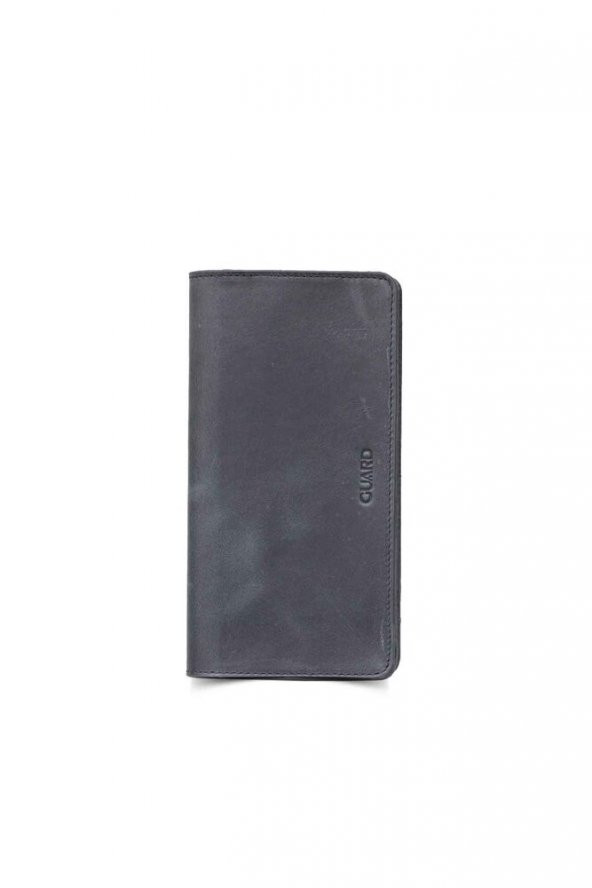 Guard Antik Siyah Telefon Girişli Hakiki Deri Erkek/Kadın Portföy Cüzdan P3047 ürün görseli 1