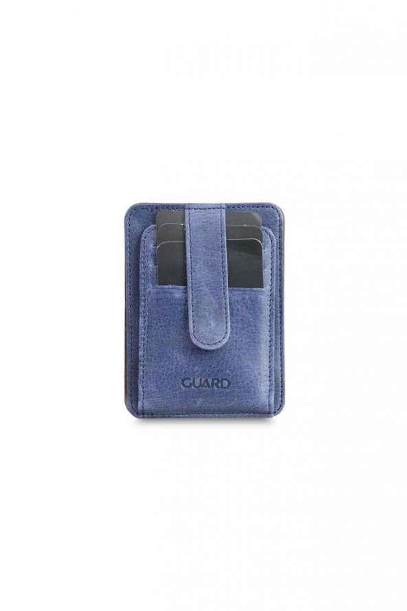 Guard Dikey Crazy Lacivert Hakiki Deri Kartlık Erkek / Kadın P5171 ürün görseli 1
