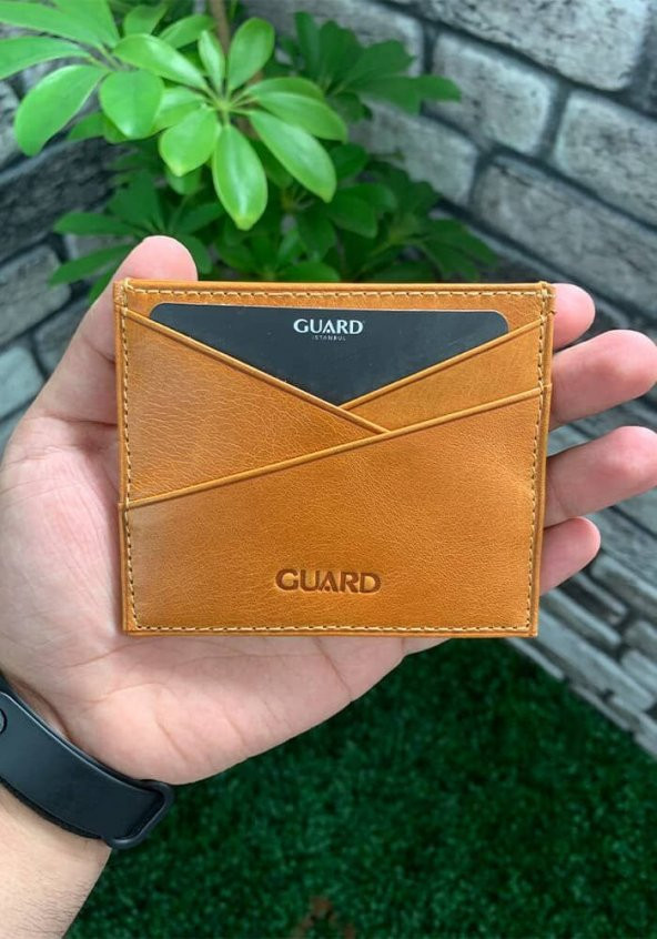 Guard Antik Sarı Hakiki Deri Kartlık P5202 ürün görseli 1