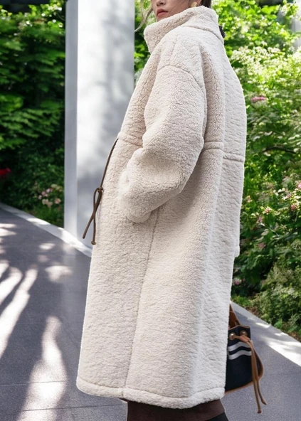 Kışlık Fermuarlı Tasarım Peluş Ceket - Resim 2
