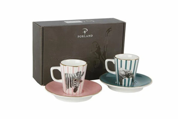 Porland Wild Life Zebra-Elephant Kahve Takımı 4 Parça 04ALM005318 ürün görseli 1