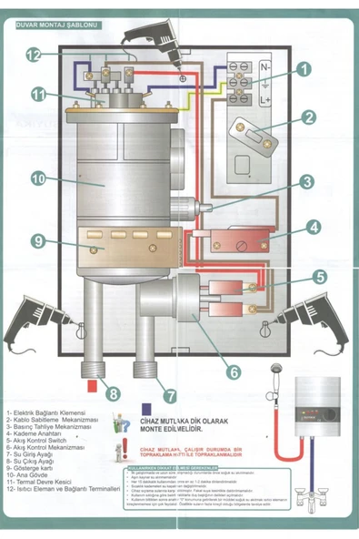 SUYIKA Turbo Plus Elektrikli Banyo Şofbeni 7300w - Resim 5