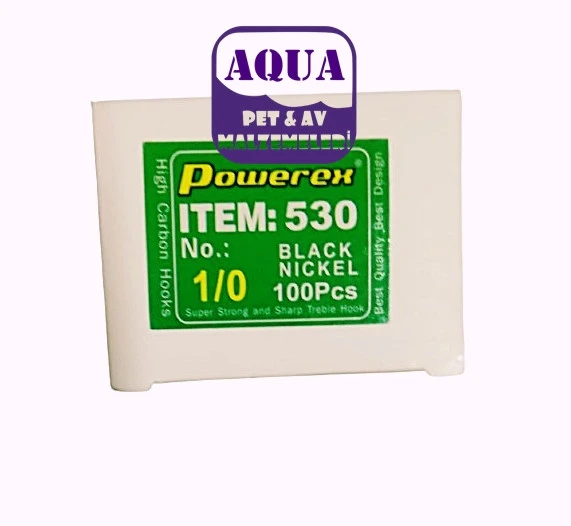 Powerex 530 model 1/0 Black Nickel Kutu Balık İğne 100 Adet - Balık İğnesi 100'lü Kutu ürün görseli 1