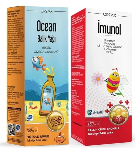 Orzax Ocean Balık Yağı Şurup 150 ml + İmunol Şurup 150ml ürün görseli 1