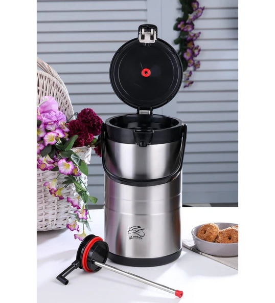 Cooker Pompalı Çelik Termos 3.5 Lt Tekli CKR2008 - Resim 3