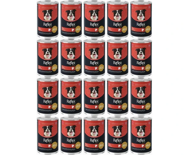 Reflex Plus Jöle İçinde Et Parçacıklı Kuzu Etli Yetişkin Köpek Maması 400 Gr*20 Adet ürün görseli 1