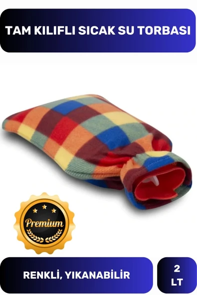 Premium Büyük Boy Kauçuk Yıkanabilir Polar Kılıflı Yumuşak Regl Kötü Hava Sıcak Su Torbası 2 Lt ürün görseli 1