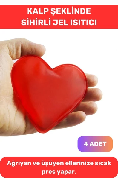 Premium Kalp Şeklinde El Isıtıcısı Sihirli Jel Isıtıcı Kayak Dağcı Torba Kalpli Cep Sobası 4'Lü Set ürün görseli 1