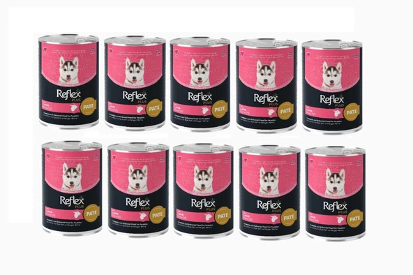 Reflex Plus Pate İçinde Et Parçacıklı Yavru Köpek Maması 395 Gr*10 Adet ürün görseli 1
