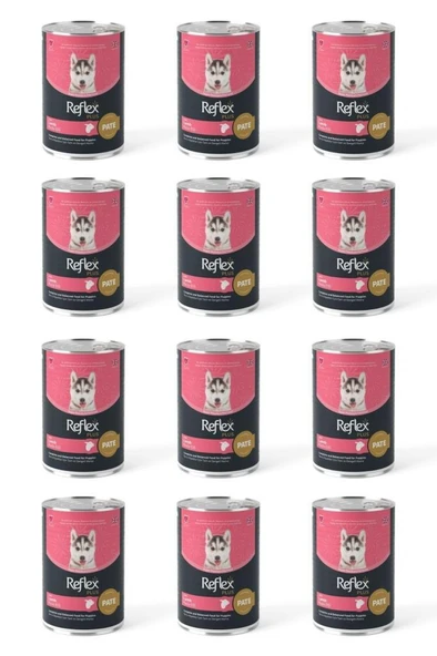 Reflex Plus Pate İçinde Et Parçacıklı Yavru Köpek Maması 395 Gr*12 Adet ürün görseli 1