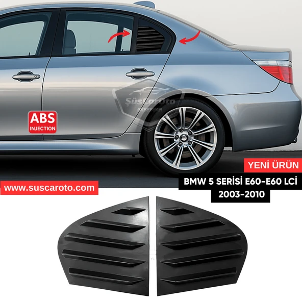 Bmw 5 Serisi E60-E60 LCİ 2003-2010 Uyumlu Kelebek Cam Izgarası Kelebek Cam Vizörü Havalandırma Sağ Sol Takım Parlak Siyah ürün görseli 1