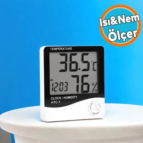 Termometre Isı Nem Ölçer Bebek Odası Oda Sıcaklık Ölçme Derece fahrenhayt Ekranlı Dijital Pilli ürün görseli 1