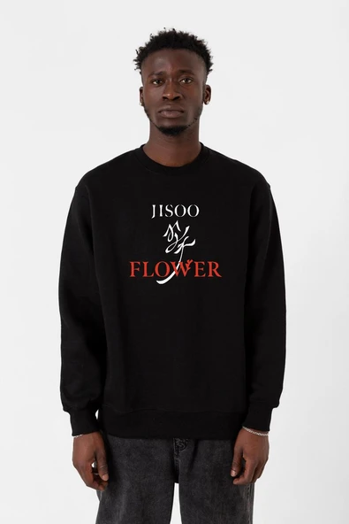 Jisoo Flower Siyah Erkek 2ip Sweatshirt ürün görseli 1