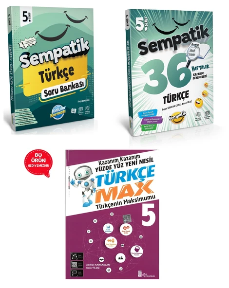 5.Sınıf Sempatik Türkçe Soru Bankası +36 Haftalık Kazanım Denemeleri (Hediyeli) ürün görseli 1