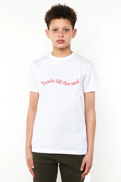 Rose Toxic Till The End Beyaz Çocuk Bisikletyaka Tshirt ürün görseli 1