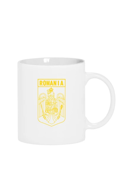 Romania Coat Arms Beyaz Kupa Bardak ürün görseli 1