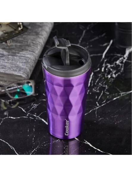 Lüx 350 ml Prizma Çelik Termos Mug Mor - CKR2048 ürün görseli 1