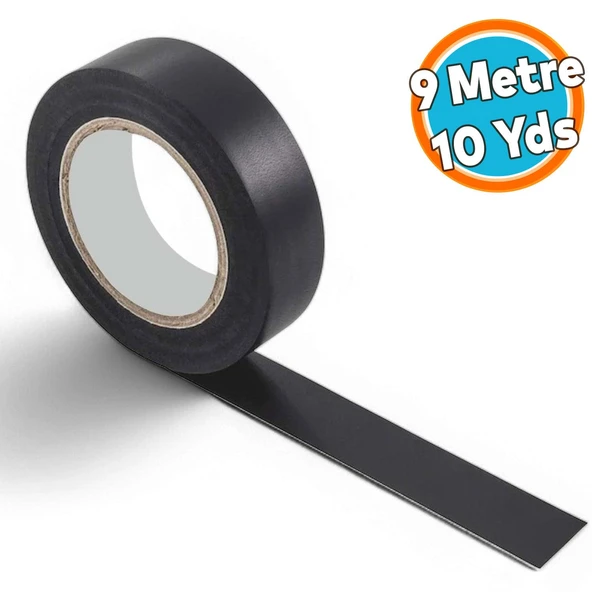 Siyah Elektrikçi Bandı İzole Elektirik Bant Elektrik Bandı Pvc 9 Metre 19 mm ürün görseli 1
